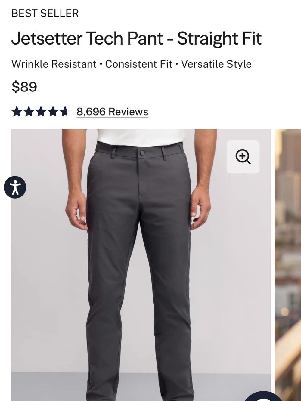Jack Archer Trendsetter Tech Pant - Slim Fit, Charcoal 35” x 32” NWT
